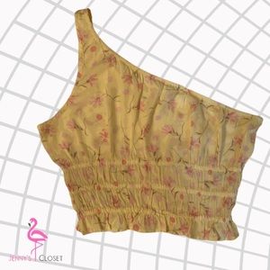 BP, Size M, Yellow One Shoulder Crop Top